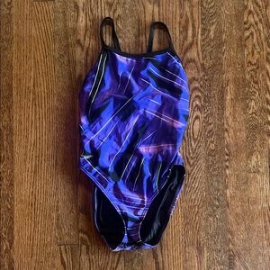 Speedo Purple and Black Competition Swimsuit